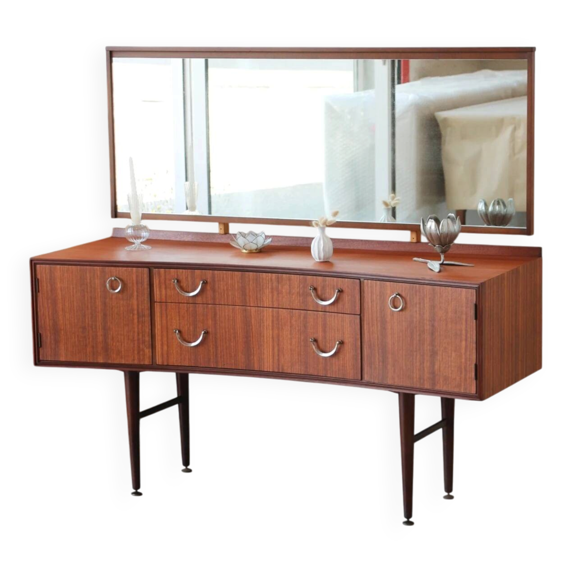 Coiffeuse vintage mid-century en teck (Meredew)