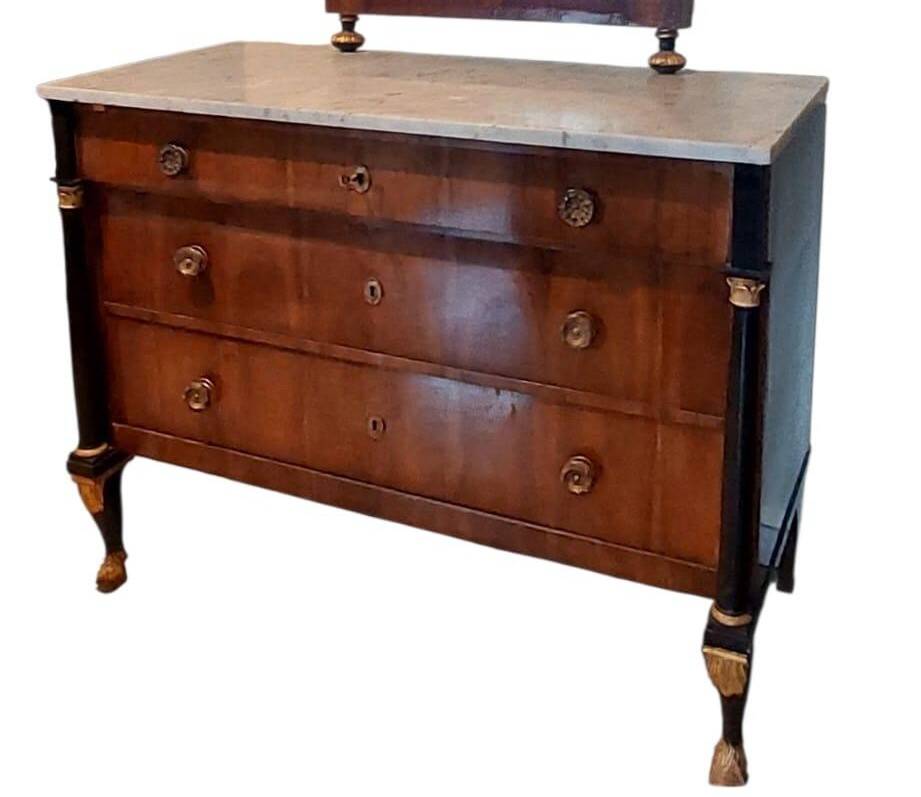 Commode Empire avec miroir - Italie du début du XIXe siècle (Lucca)