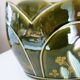 Planter, art nouveau, iris, enameled ceramic, signed Gustave De Bruyn, Fives-Lille
