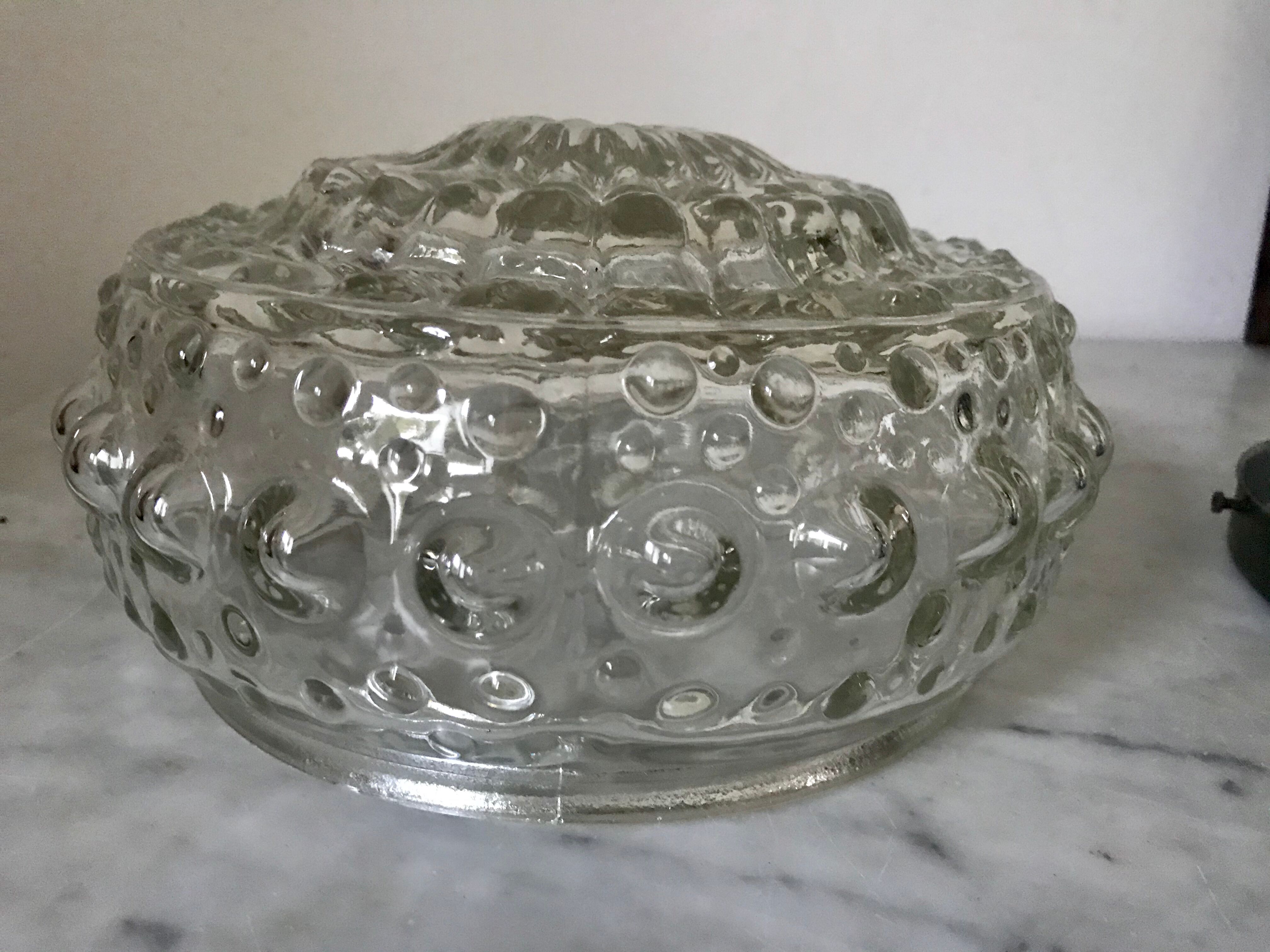 Glass ceiling light circa 1960