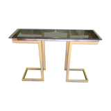 Console année 70 chrome et laiton