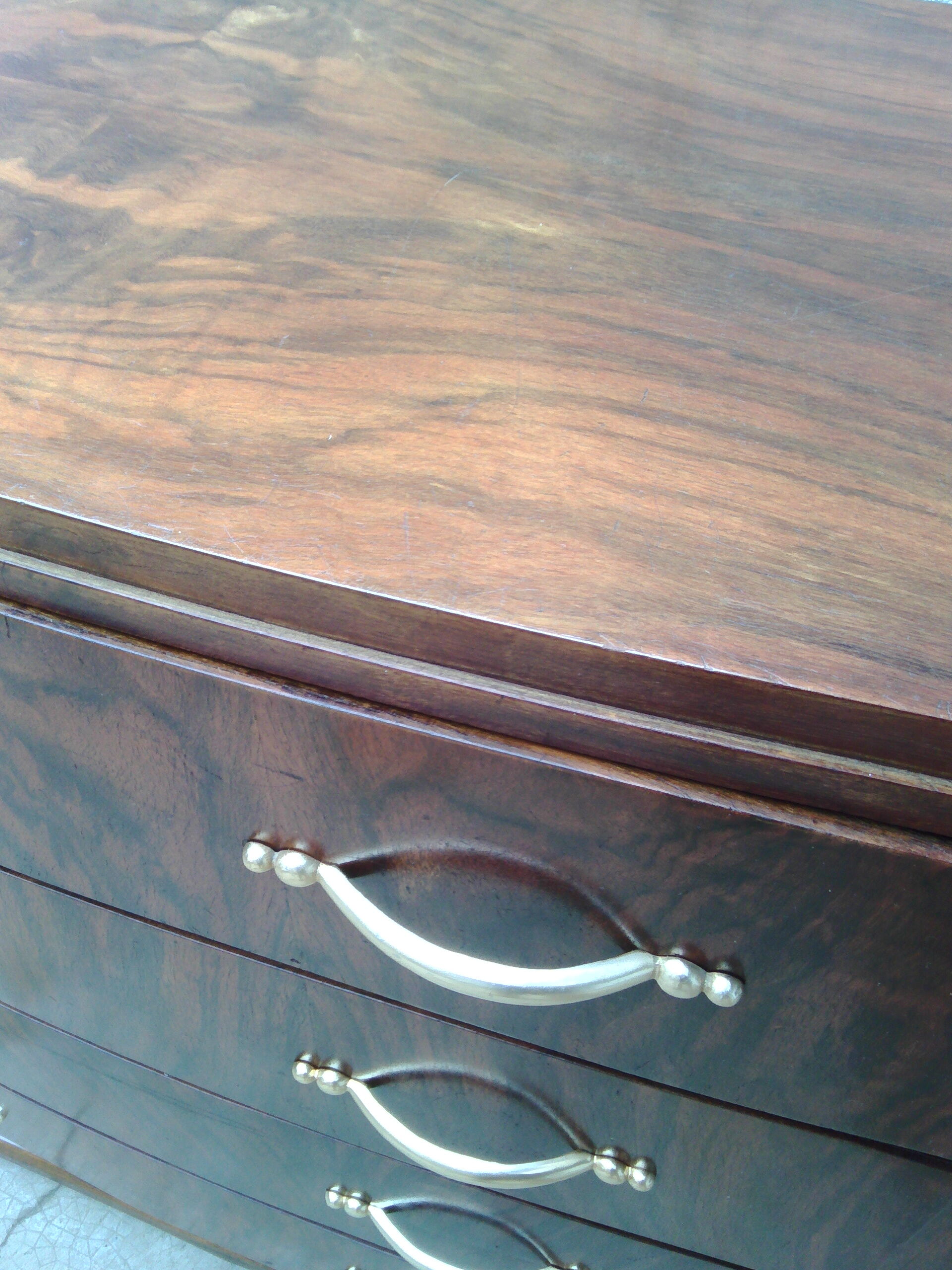 Art Deco curved chest of drawers