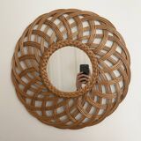 mirror in rattan