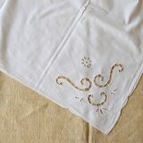 nappe ancienne rectangulaire blanche broderie richelieu