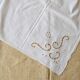old rectangular white tablecloth brogue embroidery