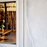 White art-deco mirror 134x32cm