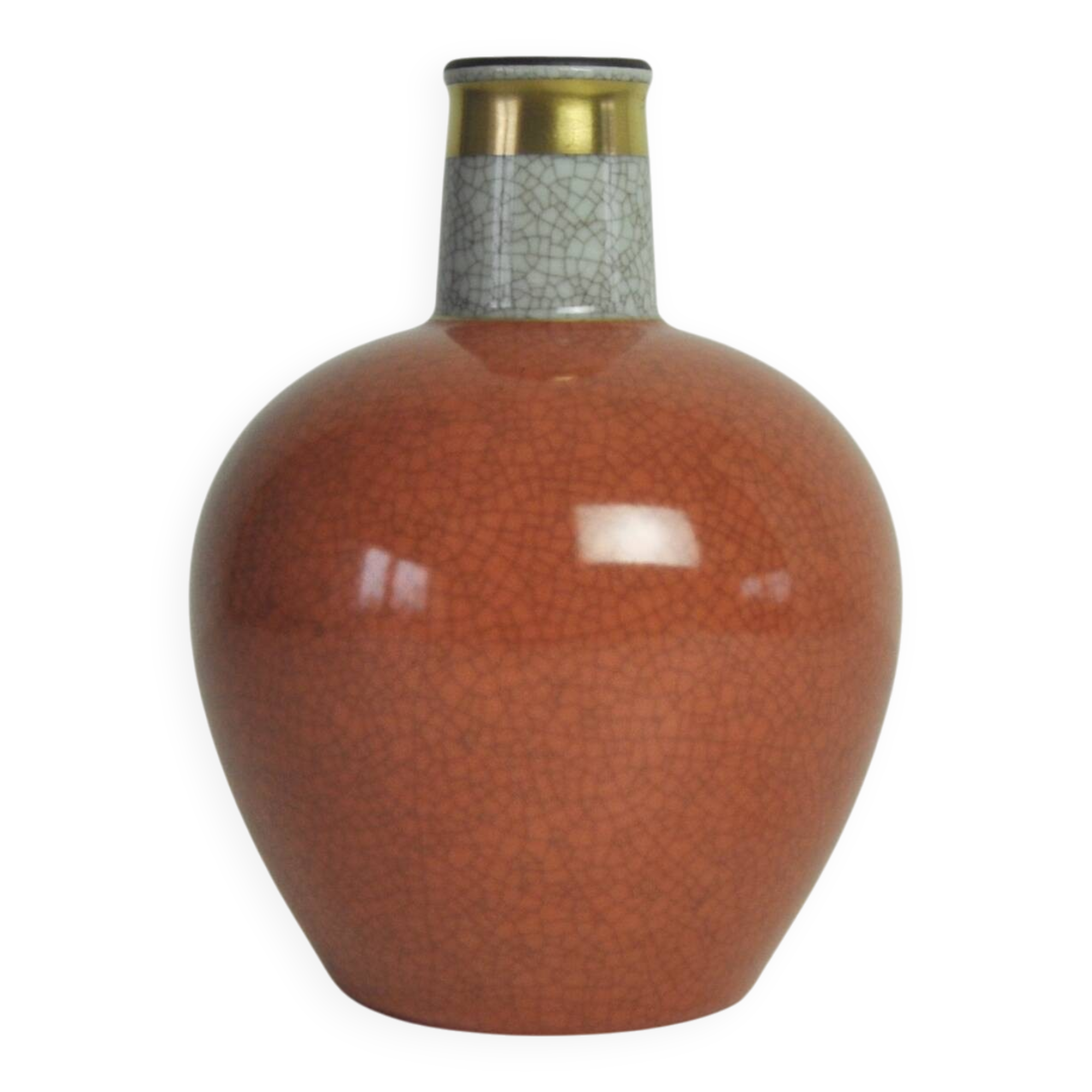 Crackle glaze porcelain vase by Royal Copenhagen, Denmark 1950s