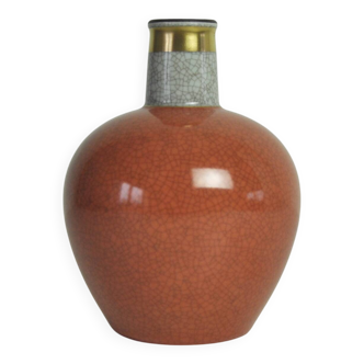 Crackle glaze porcelain vase by Royal Copenhagen, Denmark 1950s