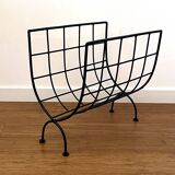 Black metal magazine rack