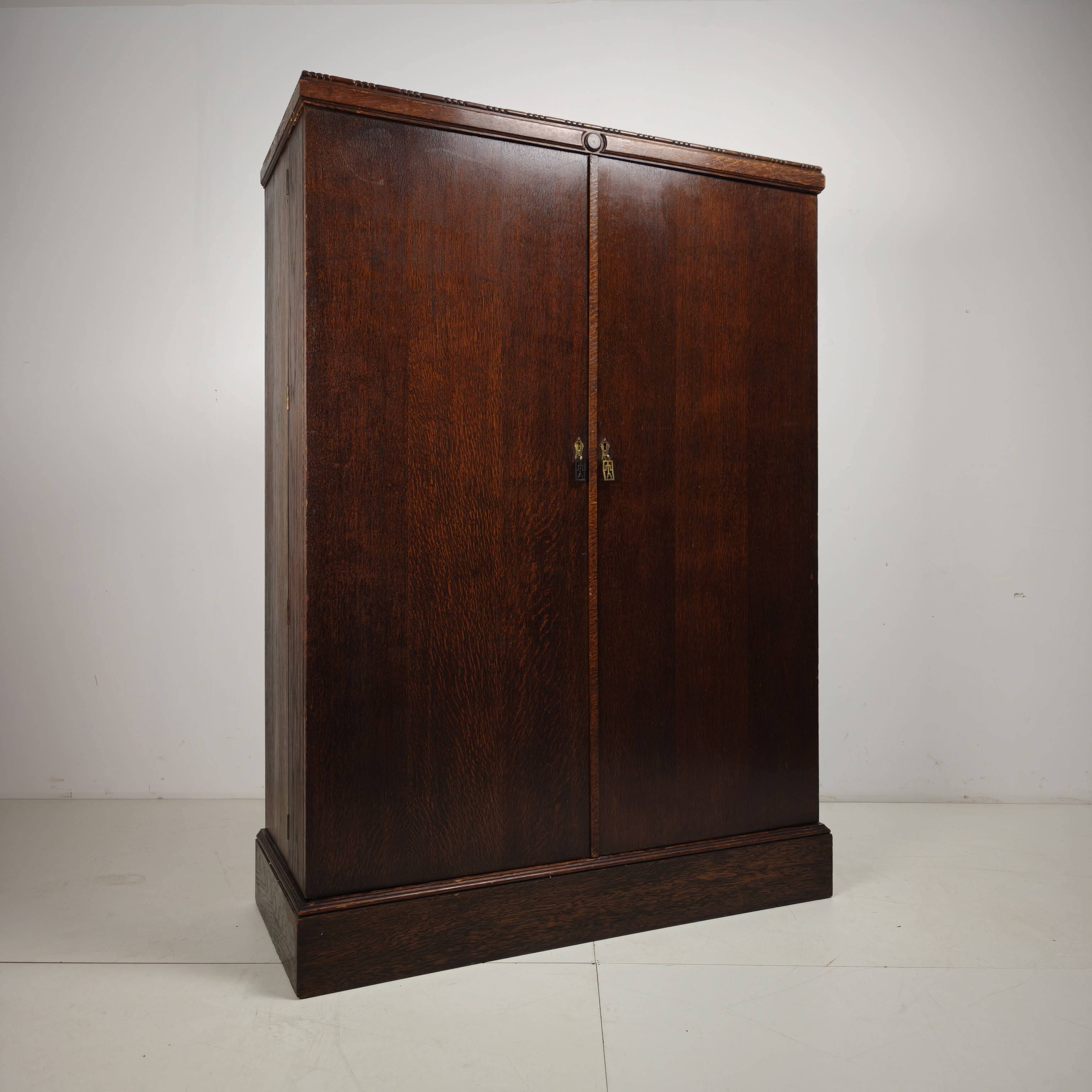 1930s Compactom Gentleman’s Wardrobe Model No. 702 in Brown Oak