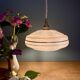 Vintage pendant lampshade in pink Clichy glass with gold trim