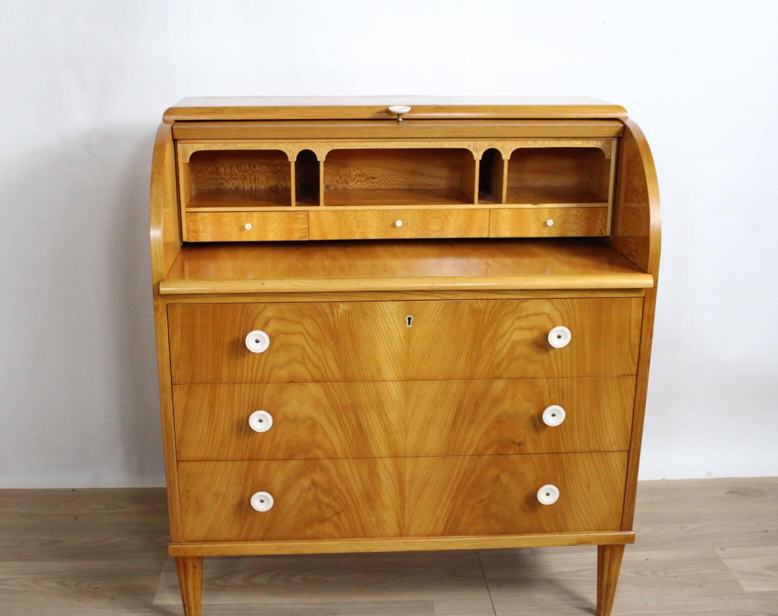 Teak roll-top desk – Sweden, 1960s