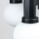 Vintage Geometric Black and Opaline Glass Ceiling Lamp
