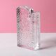 Mid-century Single Flower Textured Glass Block Bud Vase / Germany / 1960s