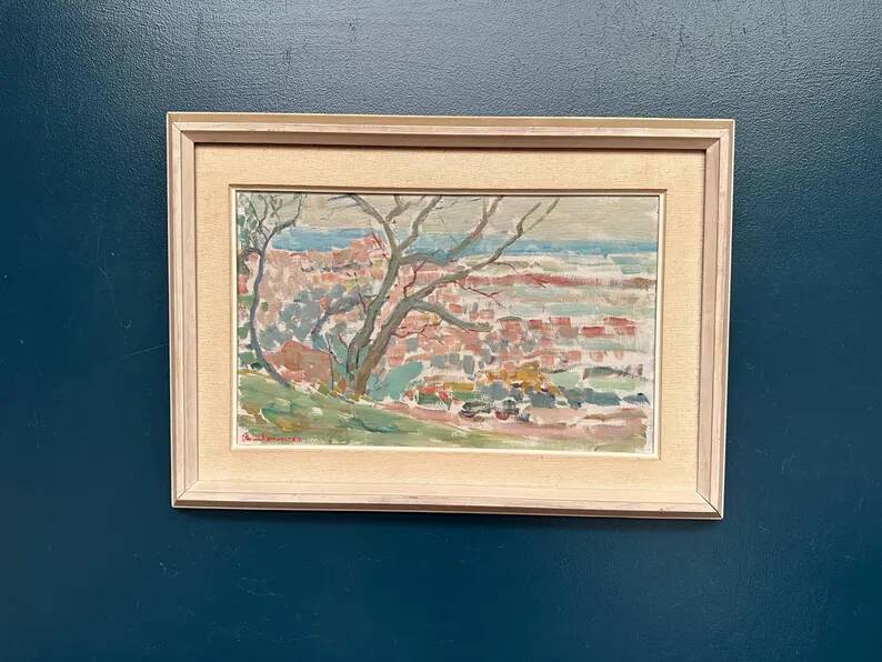 Original Swedish Oil on Canvas – “Landscape” by Rune Persson – Signed – Vintage & Framed – 46 × 65 cm (18.1" × 25.6")