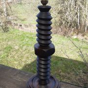 Lampe bois tourné art déco