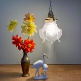 Vintage art deco tulip ride in frosted glass, flower shape