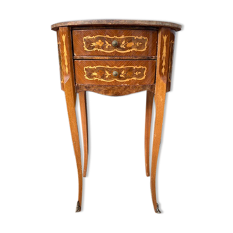 Rognon-style bedside table in marquetry