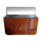 Buffet Art Déco – Loupe d'Amboine et Marbre Noir – Années 1930