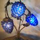 Living room lamp bronze 1980 venice murano glass blue fruit, 47x34