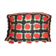 Housse de coussin crochet noir vert et rouge 35X50