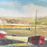 Painting red boats