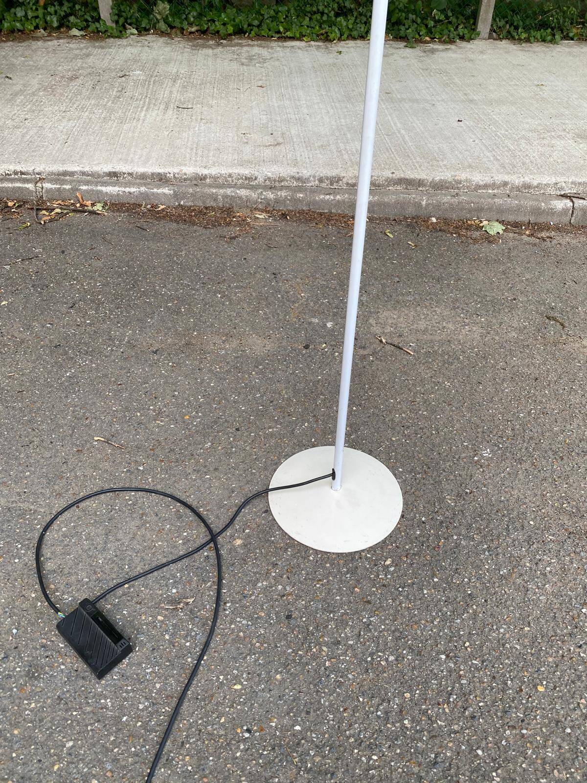 Vintage Italian white floor lamp with round dome