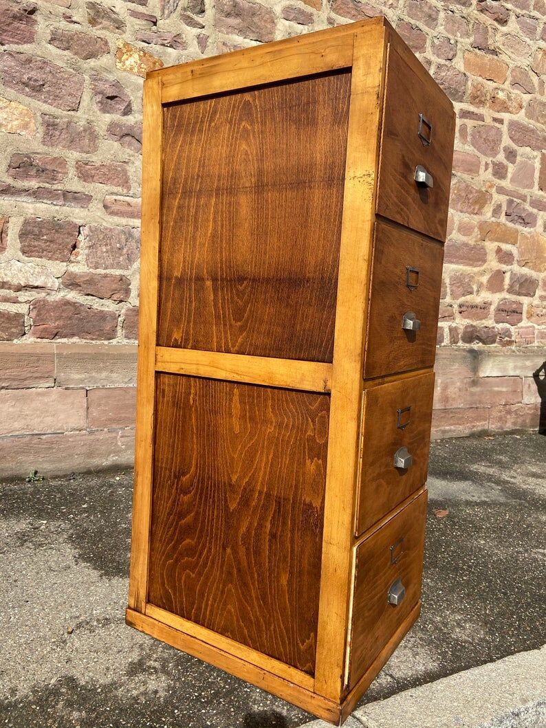 Furniture drawer binder with tambour cabinet France 1950