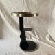 Vintage side table in glass, wood and aluminum