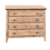 Commode ancienne vintage en chêne massif brut - pieds compas