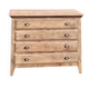 Commode ancienne vintage en chêne massif brut - pieds compas