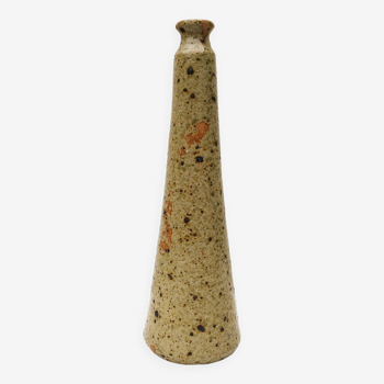 Vase soliflore conique grès pyrité vintage