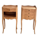 Pair of antique wooden bedside tables.