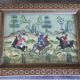 Ancient Indo-Persian painting with wooden mosaic frame
