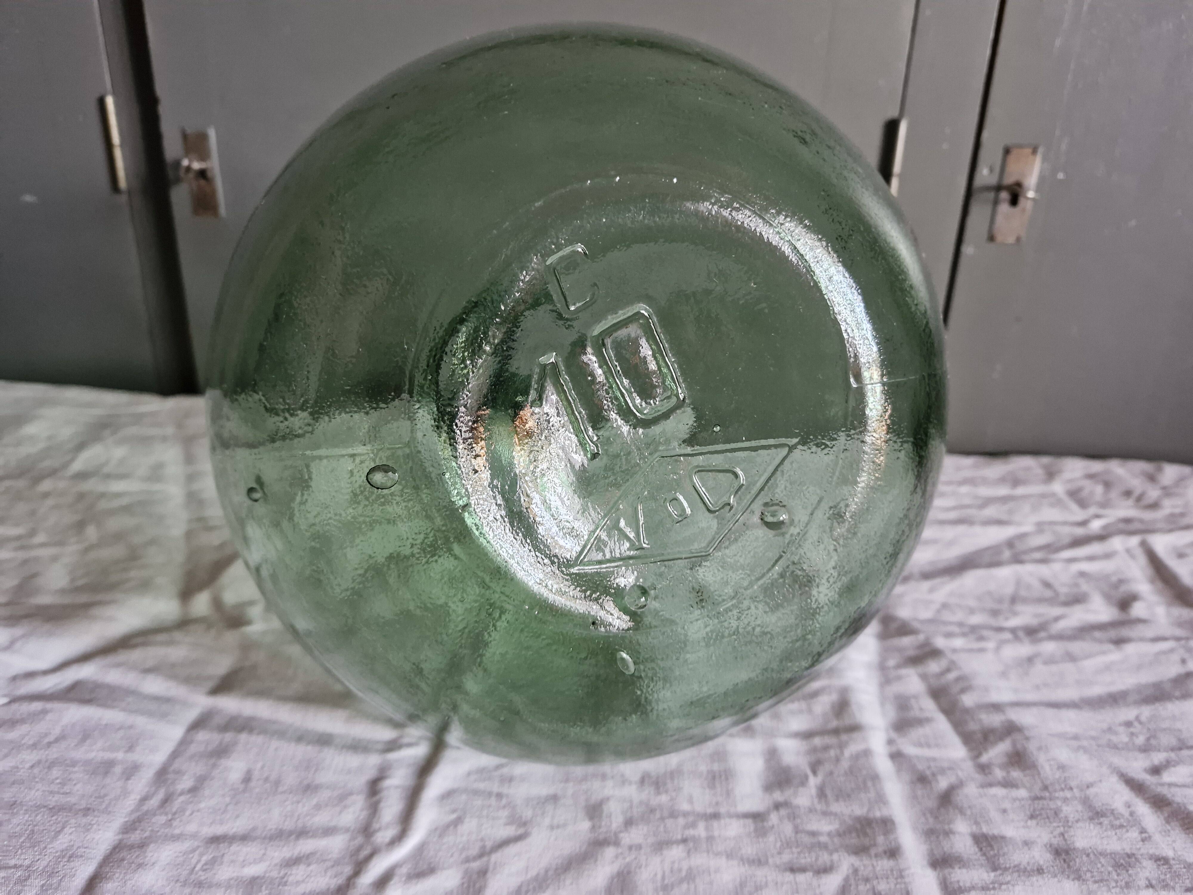 Old demijohn - 10 liters - height 31 cm