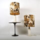 Pair of travertine lamps with three lights, Italy, 1970