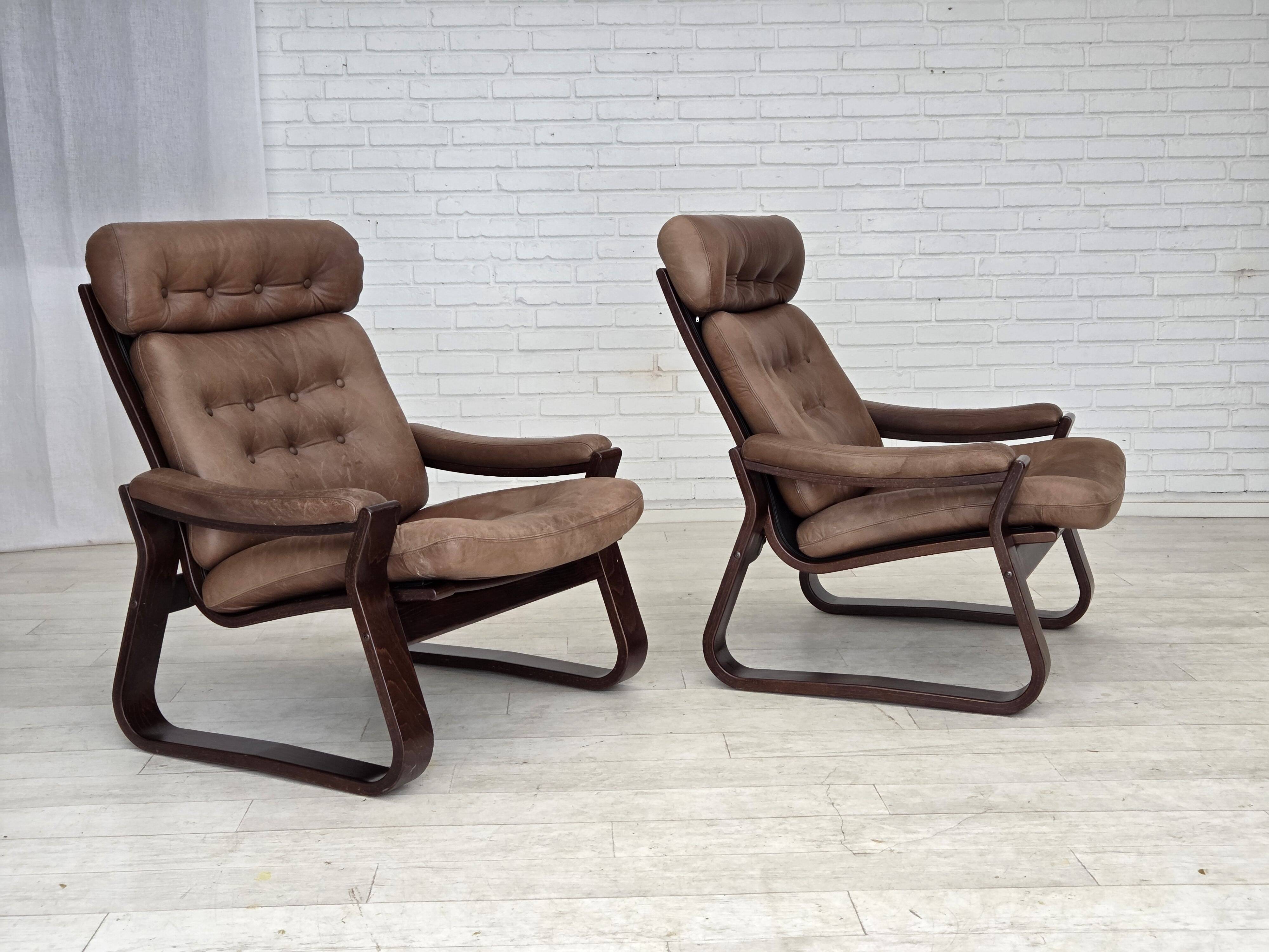 1970s, Danish design by Georg Thams, lounge chair, furniture leather.