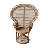 Emmanuelle rattan and wricker armchair