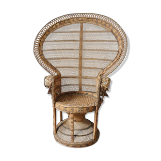 Emmanuelle rattan and wricker armchair