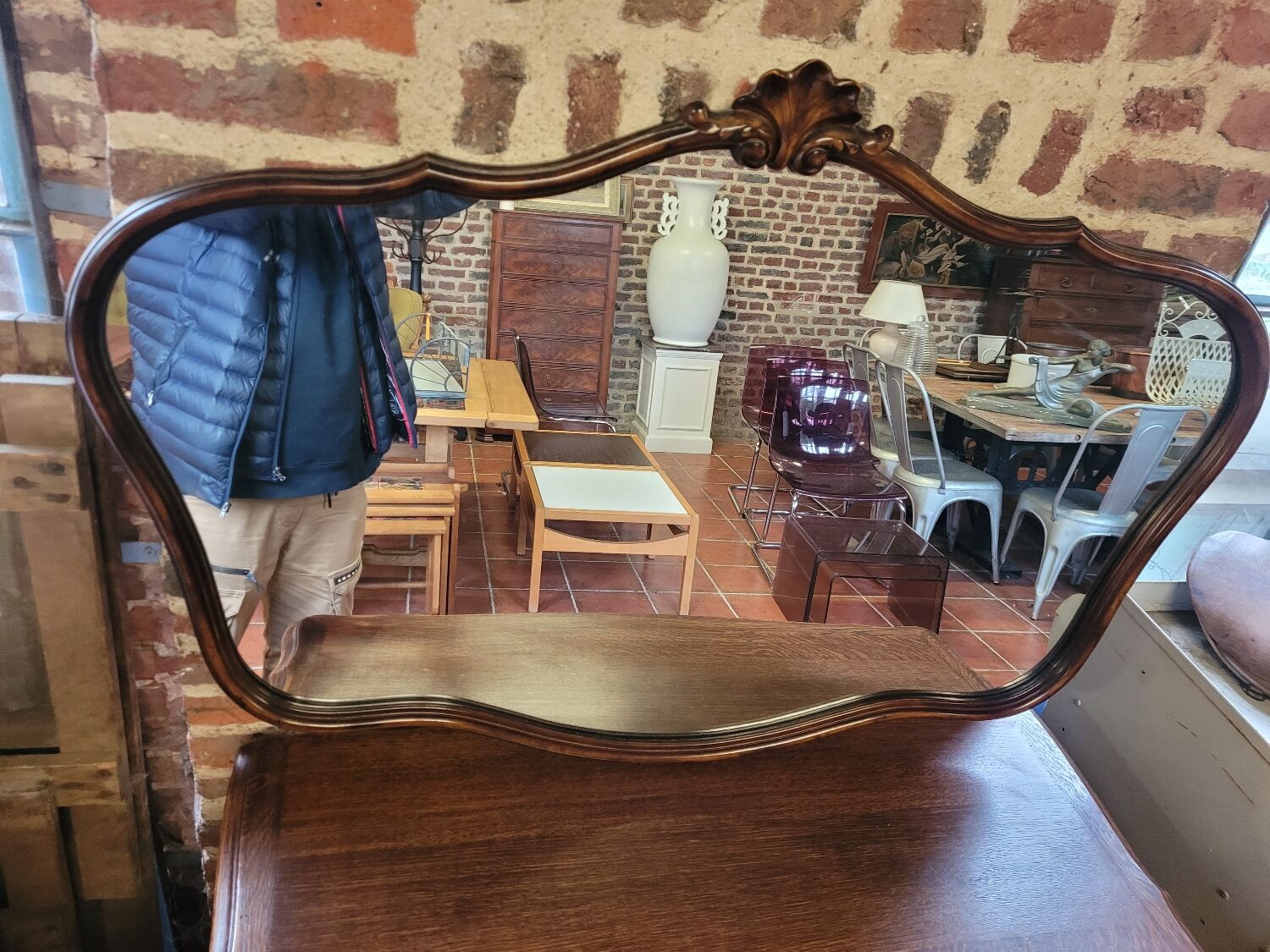 Louis XV style wooden mirror