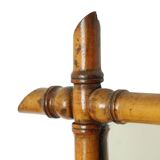 Antique Wooden Faux Bamboo Mirror France 45x39cm