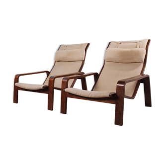 Lot de 2 fauetuils Pulkka par Ilmari Lappalainen pour Asko, 1963