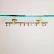 Brass and Glass R14G Wall-Mounted Coat Rack from Peter Ghyczy, 1980s
