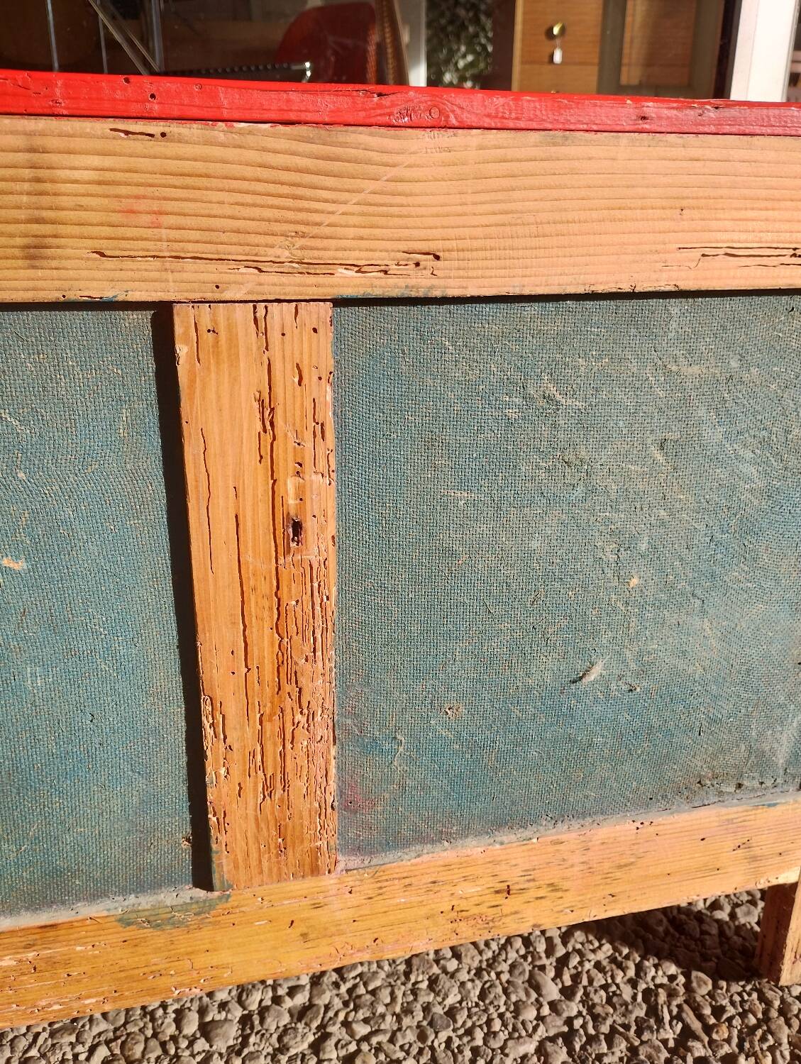 Old painted wooden sideboard