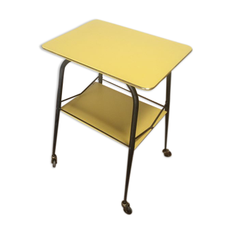 Yellow wheeled table