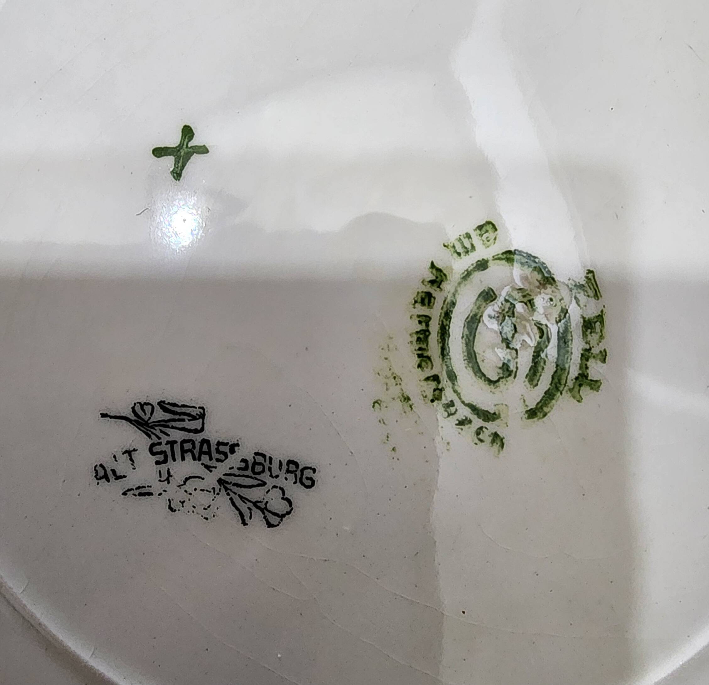 shallow dish faience Zeller ceramics old Strasbourg vintage