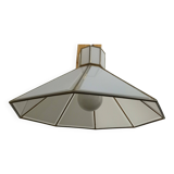 White glas ceiling lamp attr. by jean claude mahey