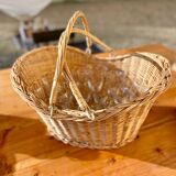 Wicker basket with double handles