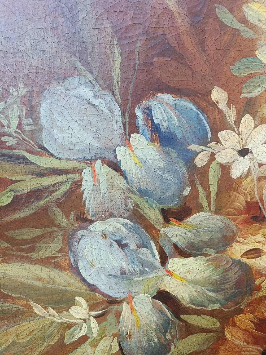Framed flower bouquet tableau, 19th century.