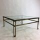 Vintage hollywood regency square brass coffee table